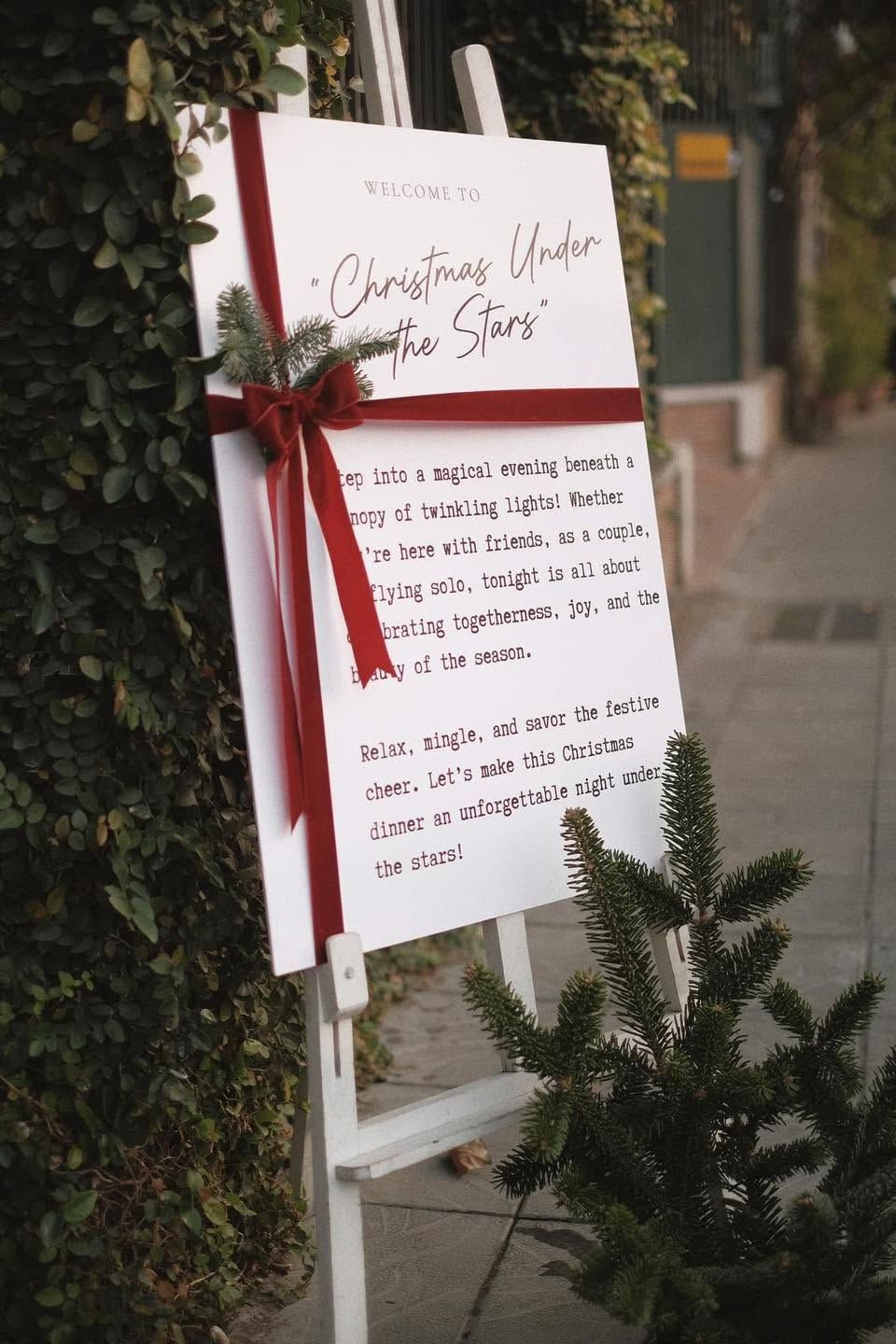 Welcome sign for Christmas Under the Stars